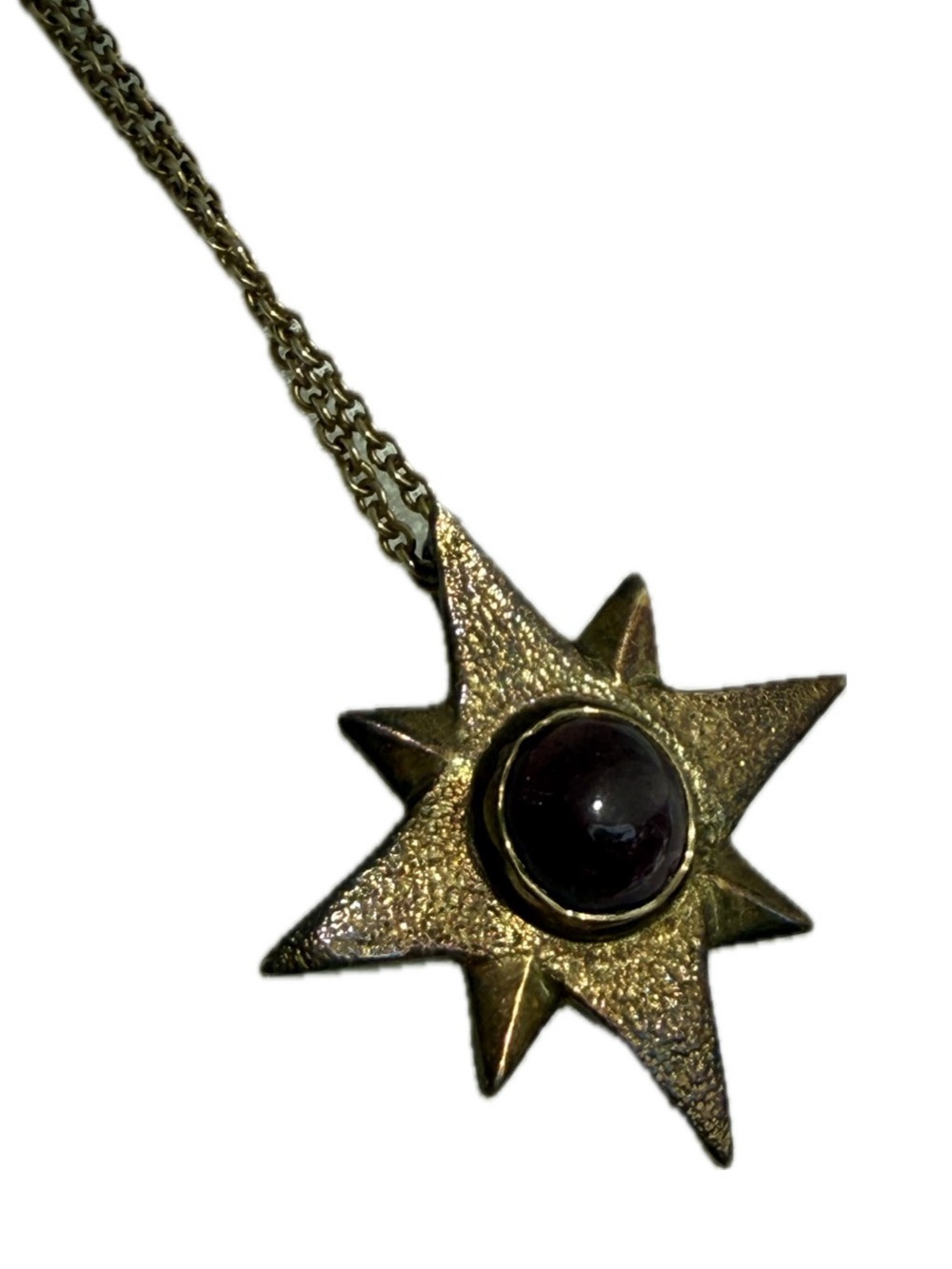 Amethyst cabochon vermeil sterling silver North Star necklace